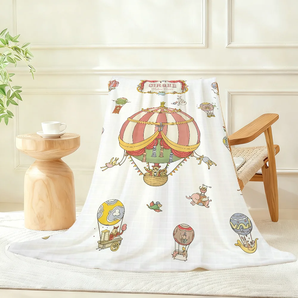 Blue White Floral Blanket Throw Super Cosy Plush Living Room Sofa Couch Childish Birthday Gifts