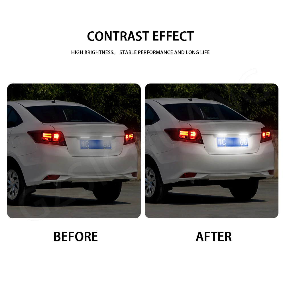 2pcs Error Free 6500K White Led License Number Plate Light Lamps For Porsche Cayenne 955 957 2002-2010 Number Lights