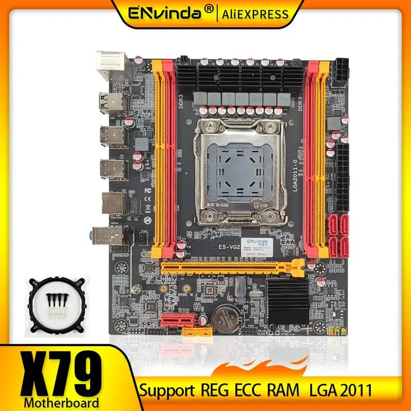 Go! Envinda X79 Motherboard LGA 2011 Socket M.2 NVME SATA SSD DDR3 Ram Memory Computer Mainboard for Intel LGA2011 i7 Xeon E5