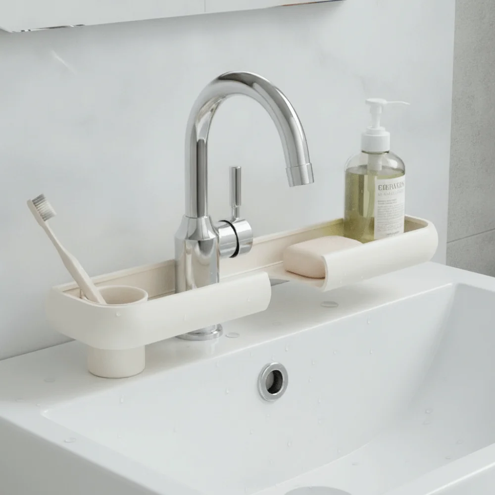 Universal Bathroom Storage Rack Mesh Water Drainage Kitchen Drainage Holder Non-punching Sink Shelf Box Washstand