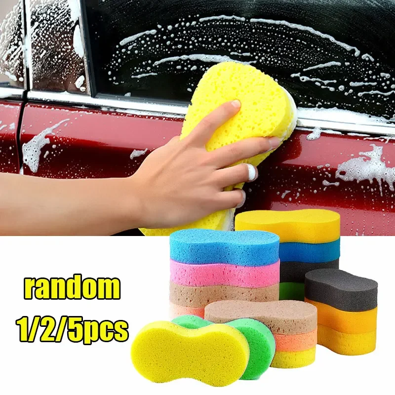 1/2/5Pcs High-density Car Washing Sponges Large Honeycomb 8-shaped Sponges Block Car Cleaning Waxing Tools Cleaning Accessories