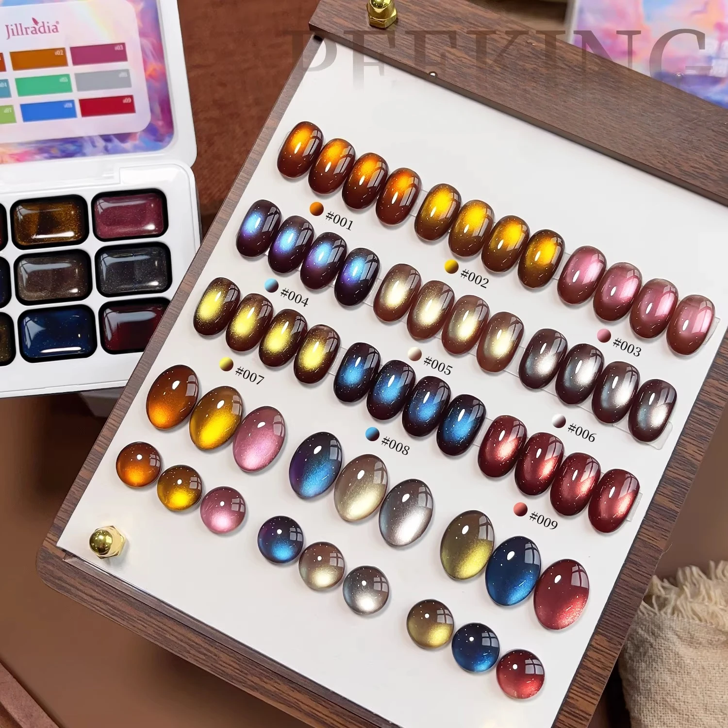 

9 Colors Cat Eye Patting Glue Smudge Canned High Saturation Popular Semi-Solid UV/LED Nail Polish Glue Nail Art For manicure