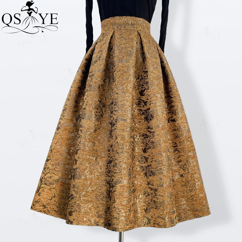 

Gilding Gold Floral Long Prom Dresses A line Overskirt Women Overlay Flower Pattern Evening Gown Skirt Long Maxi Party Dress