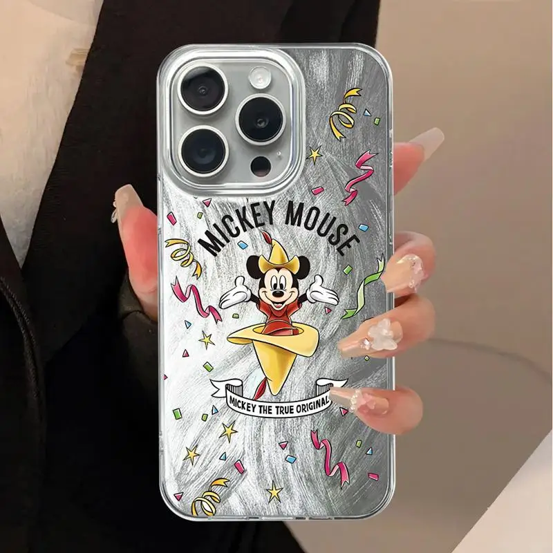 Disney Mickey Minnie Mouse Luxe Hoesje Voor Apple Iphone 15 11 13 14 Pro Max 12 15 7 8 Plus X Xs Xr Veren Garen Telefoonhoes