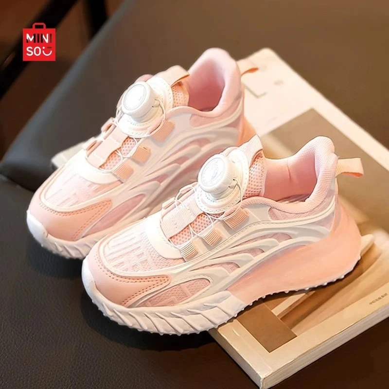 

Miniso Girls Winter Shoes, Twist-Knit Fleece Lined Sport Sneakers with Rotating Buckle for Toddlers & Kids Fashion Dad Shoes