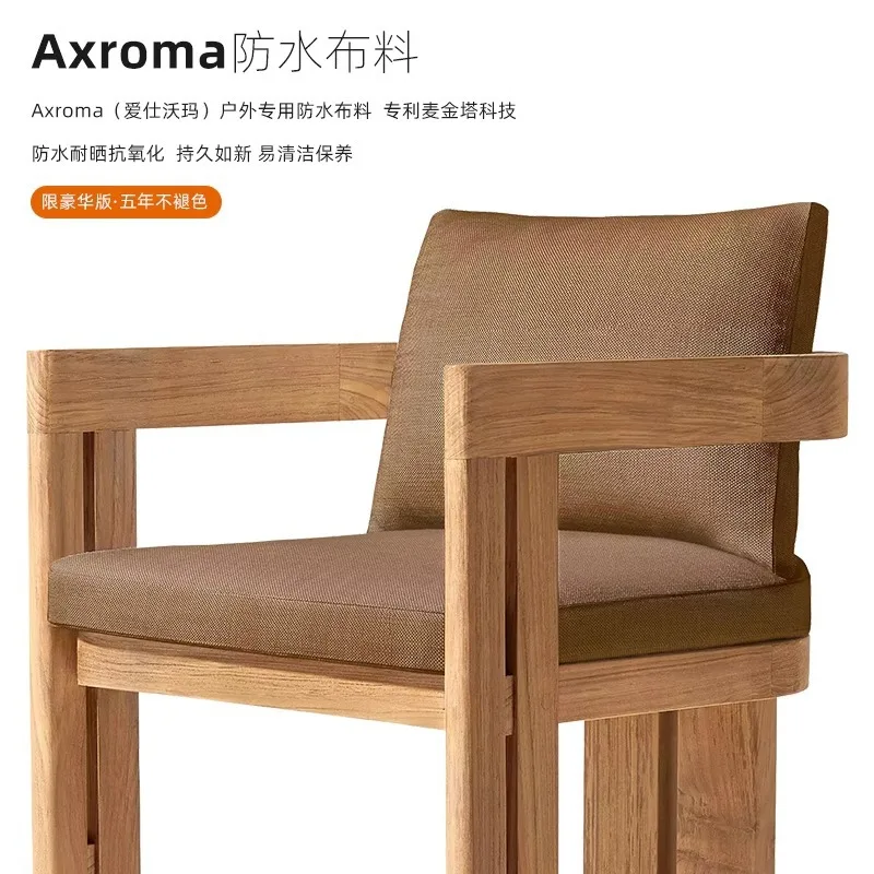 أثاث خارجي من خشب الساج، فناء فيلا، طاولة طويلة في الهواء الطلق، مقاومة للماء، حديقة خارجية، تراس، طاولة وكرسي من الخشب الصلب