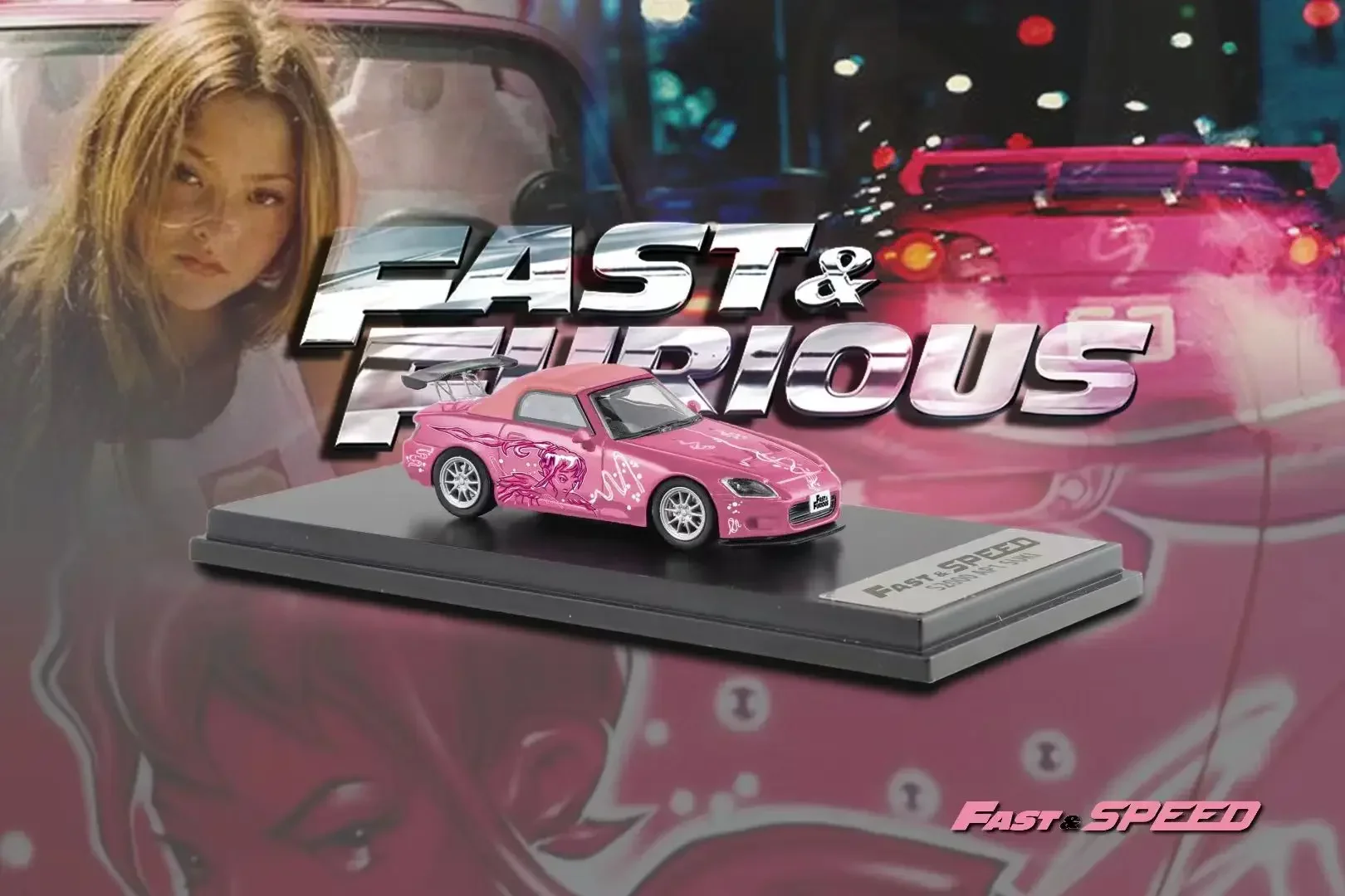 **Preorder **Fast Speed FS 1:64 S2000 AP1 Soft Top FNF Suki Pink Diecast Model Car