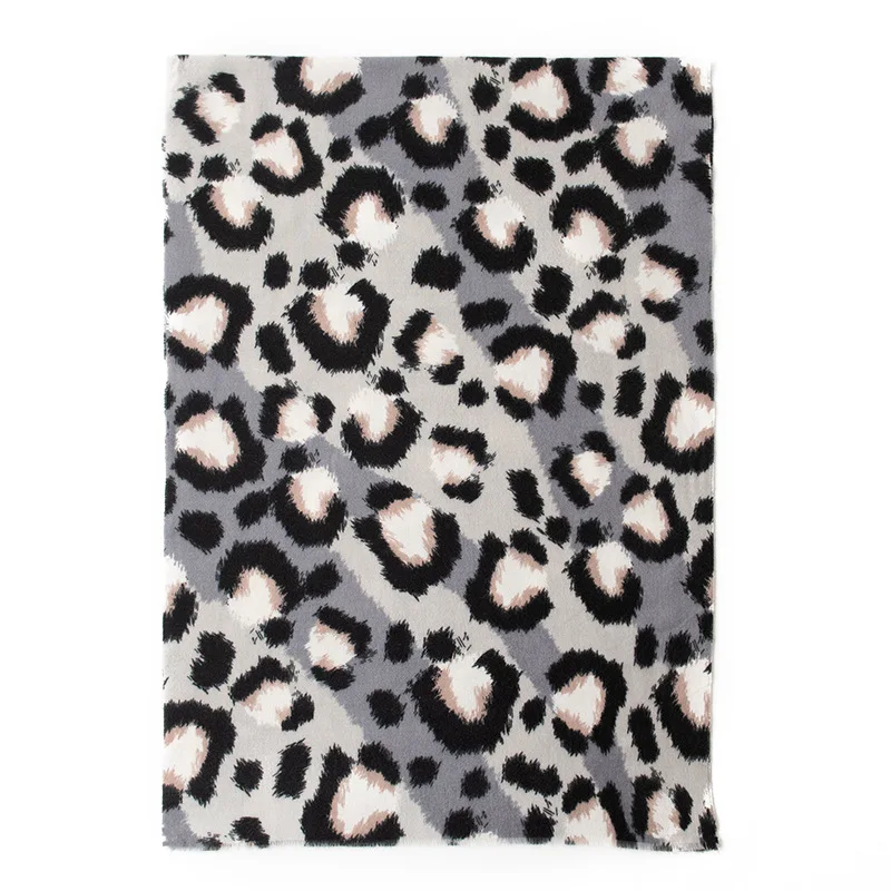 

New Leopard Print Acrylic-like Scarf Women Winter Shawl Hijab Warm Head Wrap Fashionable Versatile Neck Warmer Thickened