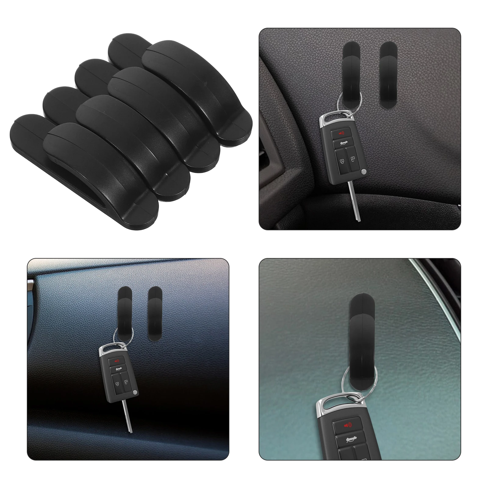 

4pcs Creative Car Hooks Multifunctional Plastic Key Hanger Sticky Storage Organizer For Car Bedroom Kitchen Use Durable