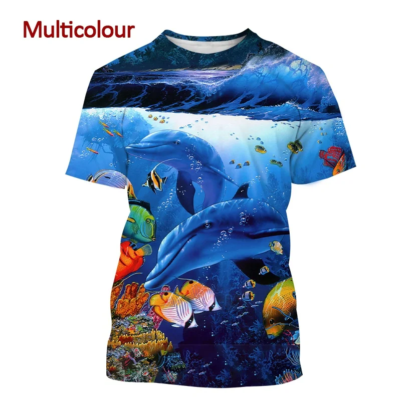 New Dolphin 3D Print T shirt Fashion Rainbow Dolphin Cartoon T shirt Men/Women Hip Hop Harajuku