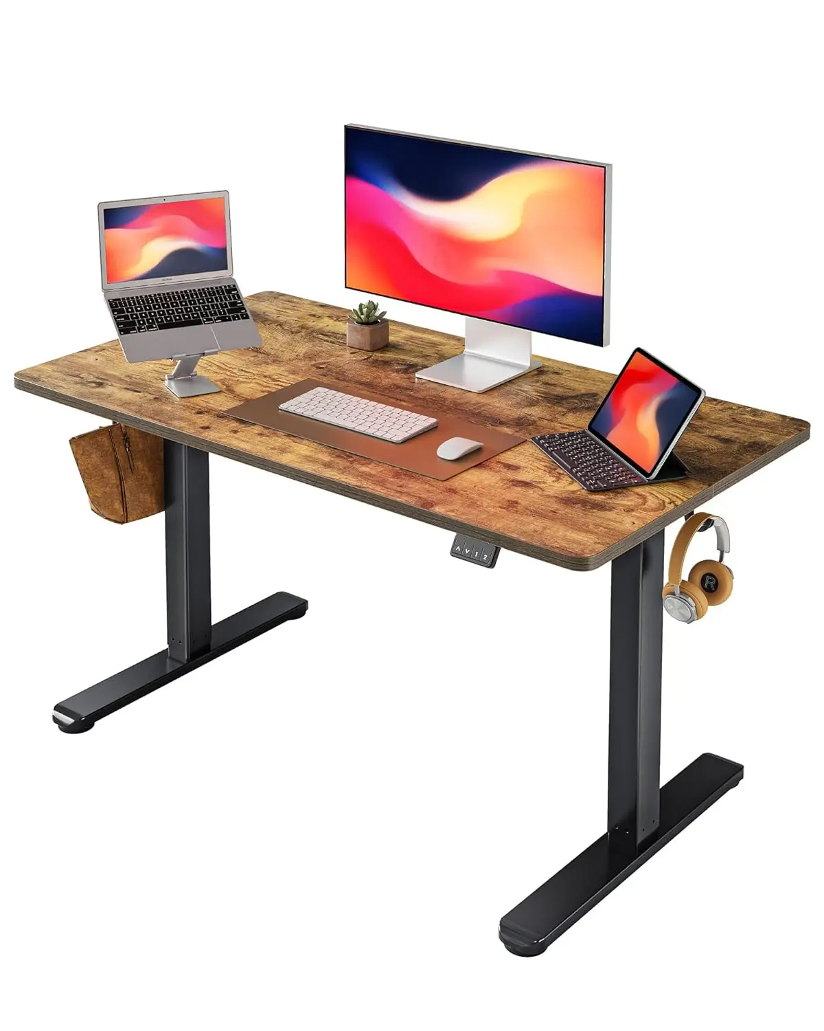 

Электрический регулируемый по высоте стол, 40 x 24 дюйма, для работы сидя и стоя, компьютерный стол для домашнего офиса с функцией памяти, настраиваемый