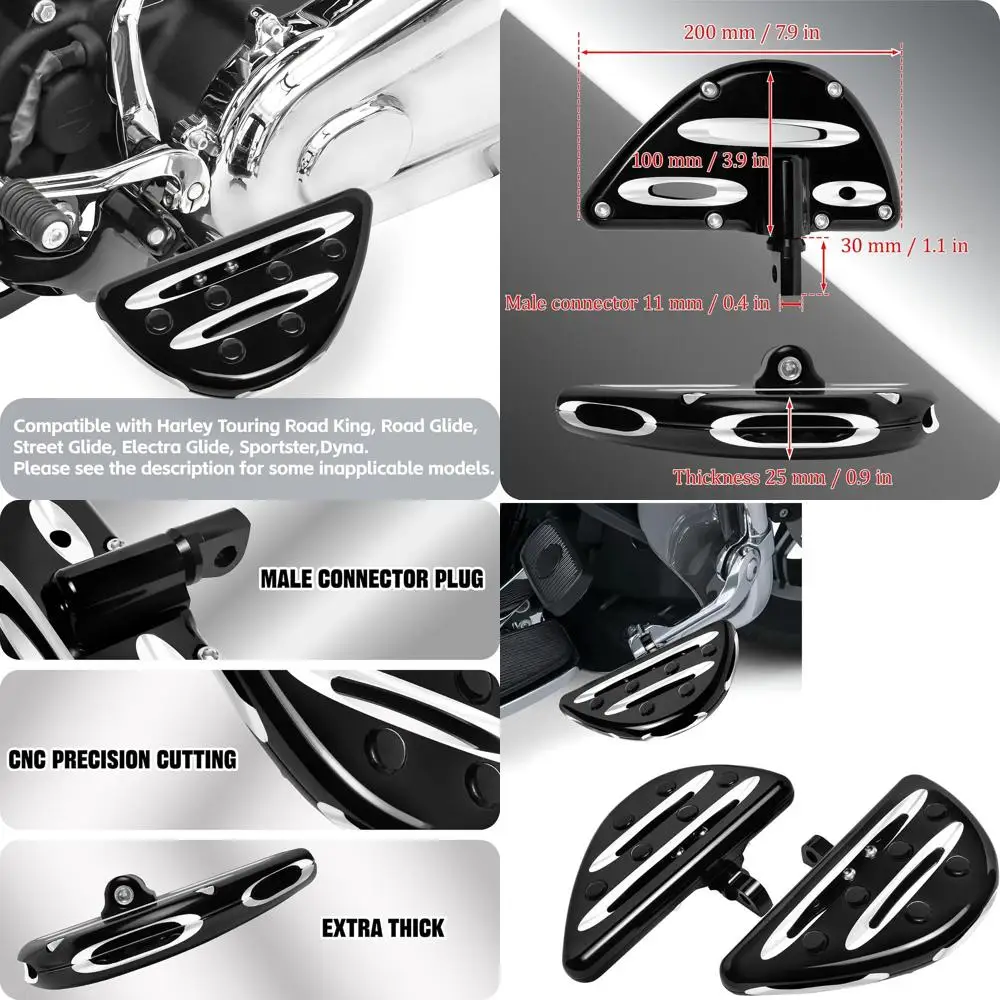 

Широкие пассажирские половицы водителя мотоцикла | Передние и задние подножки для Harley Touring, Electra Glide, Road Glide, Road King, St