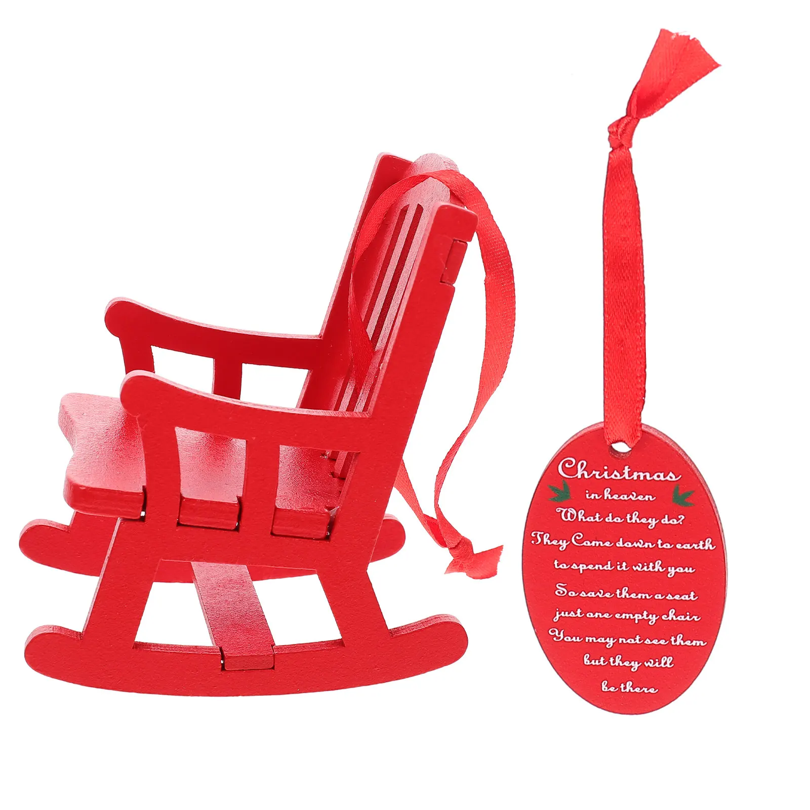 1pc Wooden Crafts Mini Adornment Mini Furniture Decor Home Christmas Pendant Desktop Ornament Vintage Micro Chair Holiday