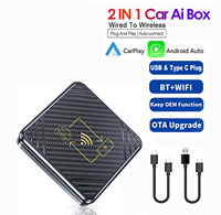Kebidu 2 In 1 Mini Wireless CarPlay Android Auto Adapter Wired To Wireless Car Ai Box for Audi Toyota VW Peugeot Plug and Play
