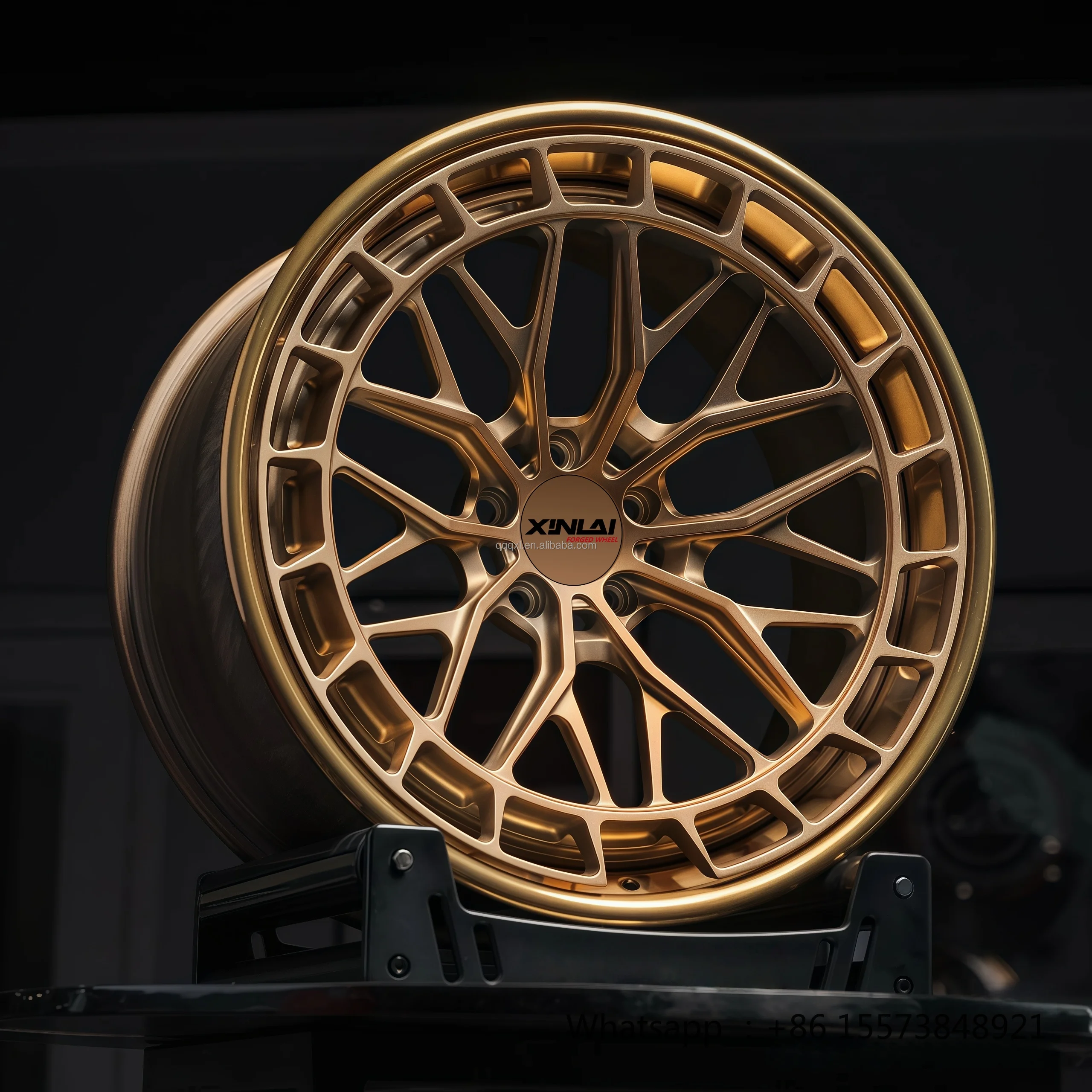 Alloy Passenger Car Wheels Forged 12000T Dark Gold Finish Diamond Cut Concave Rims for    19-21 Inch