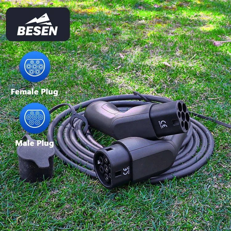Cabo carregador de carro elétrico personalizado 32a 22kw besen cabo tpu de alta potência anti-envelhecimento 5m para estação de carregamento ev nova condição