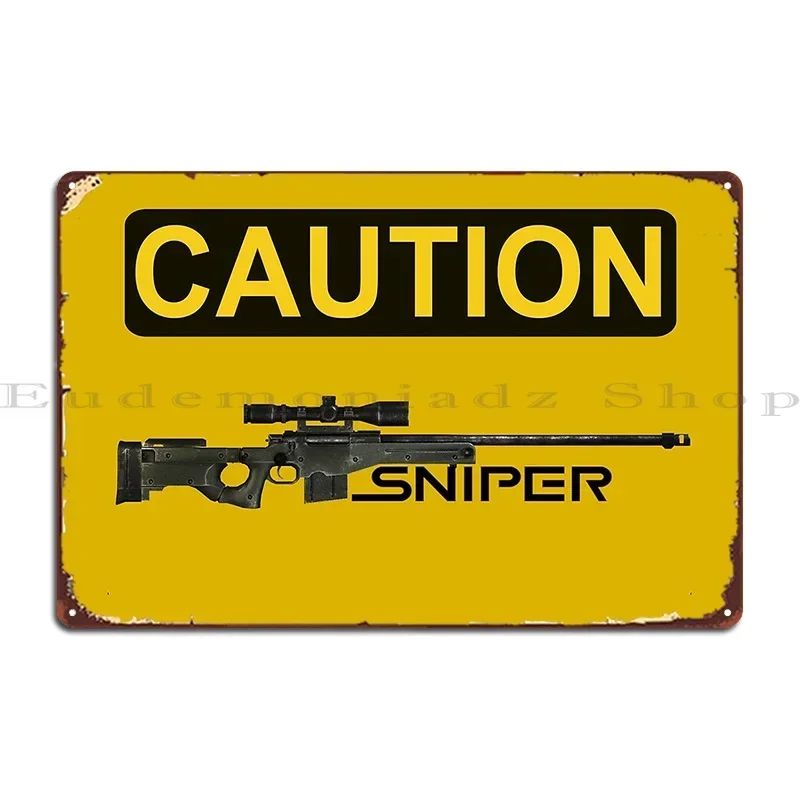 Caution Sniper Metal Plaque Poster Garage Club Decoration Designing PaintingTin Sign Poster