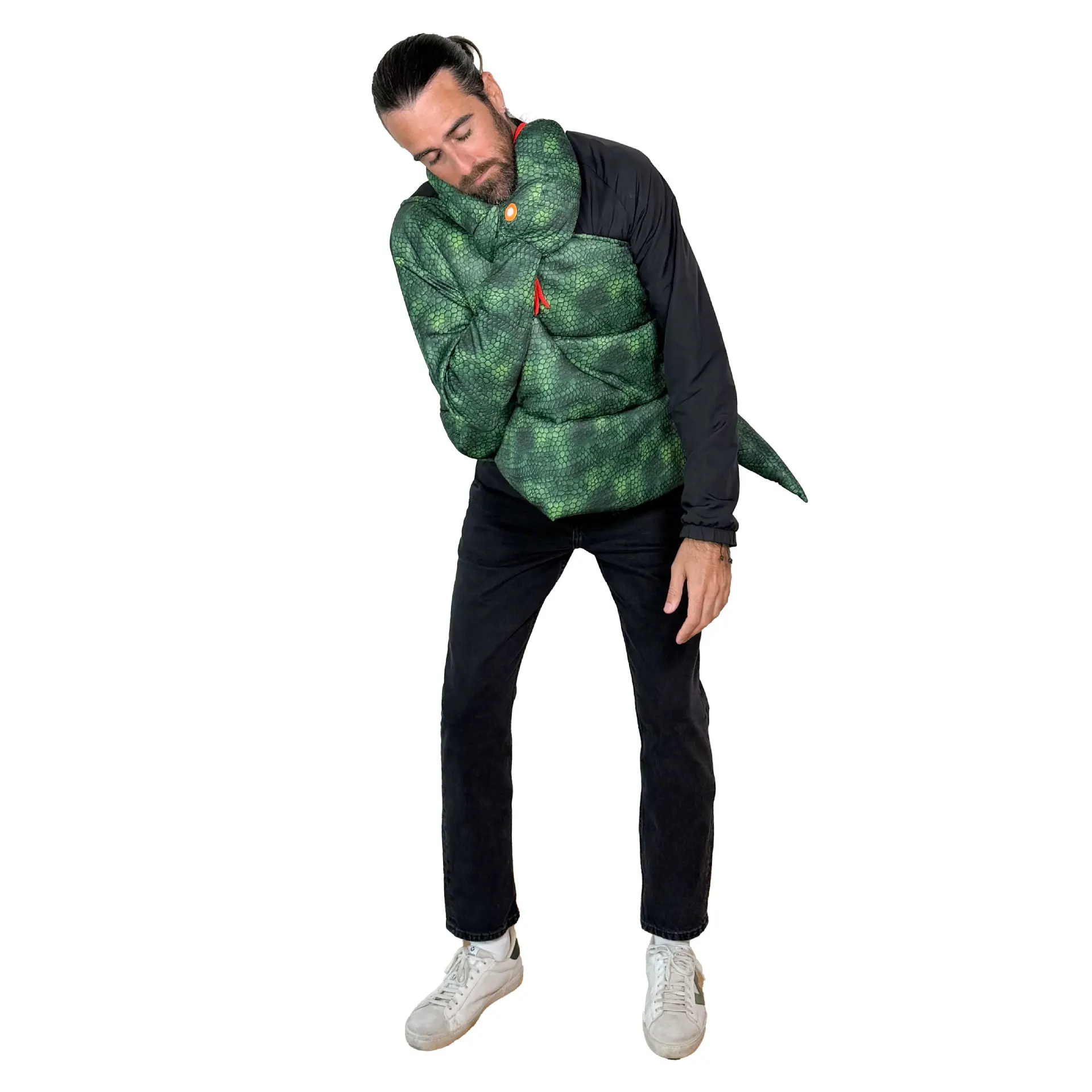 Lustiges Riesenschlangen-Cosplay-Kostüm Python-Kobra-Schwamm-Anzug Jumpsuit für Erwachsene Halloween Karneval Party Kobra Bühnenkostüm – Detail 7