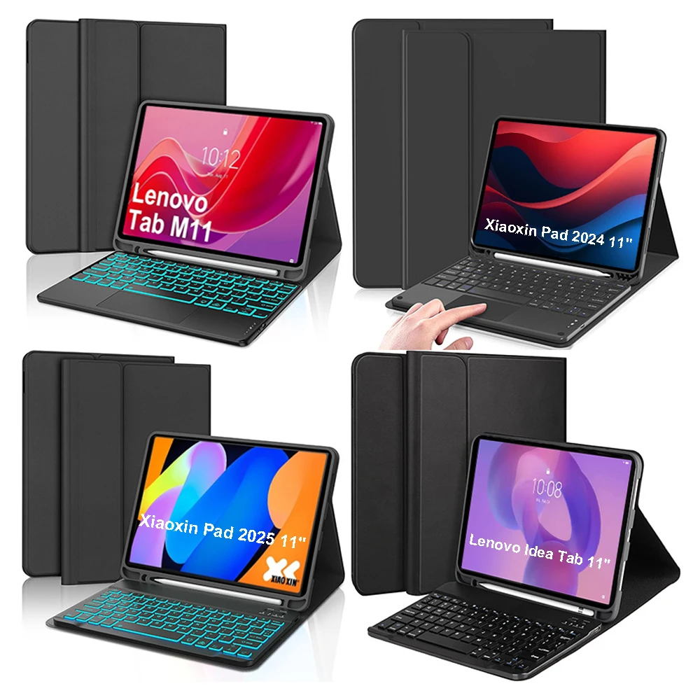 Case for Lenovo Tab M11 11 Inch, Magnetic Keyboard Cover for Xiaoxin Pad 11' 2024/2025, for Lenovo Idea Tab 11 Smart Stand Cover