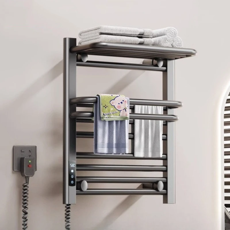Smart Constant Temperature Towel Warmer Electric Bathroom Heated Rack Hygienic Towel Drying System Space Saving Bathroom Shelf