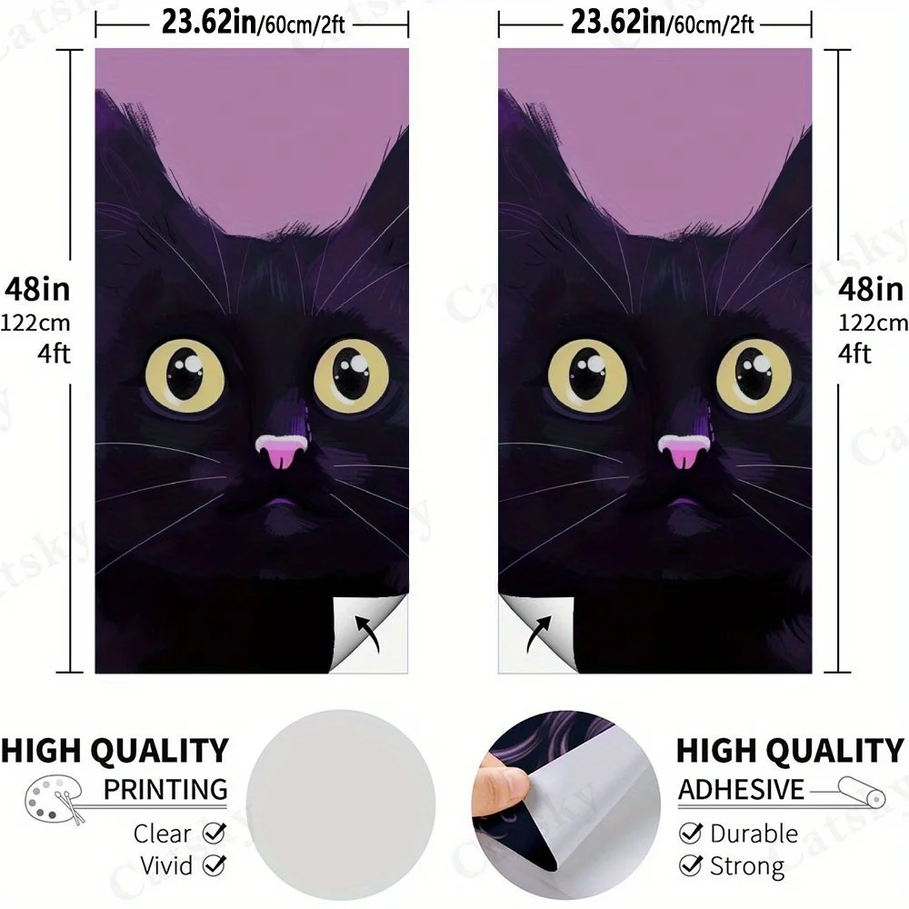 Black Cat On Pink - Purple   Sandbag Board Sticker.This sandbag board sticker is made from high-quality materials, offering exce