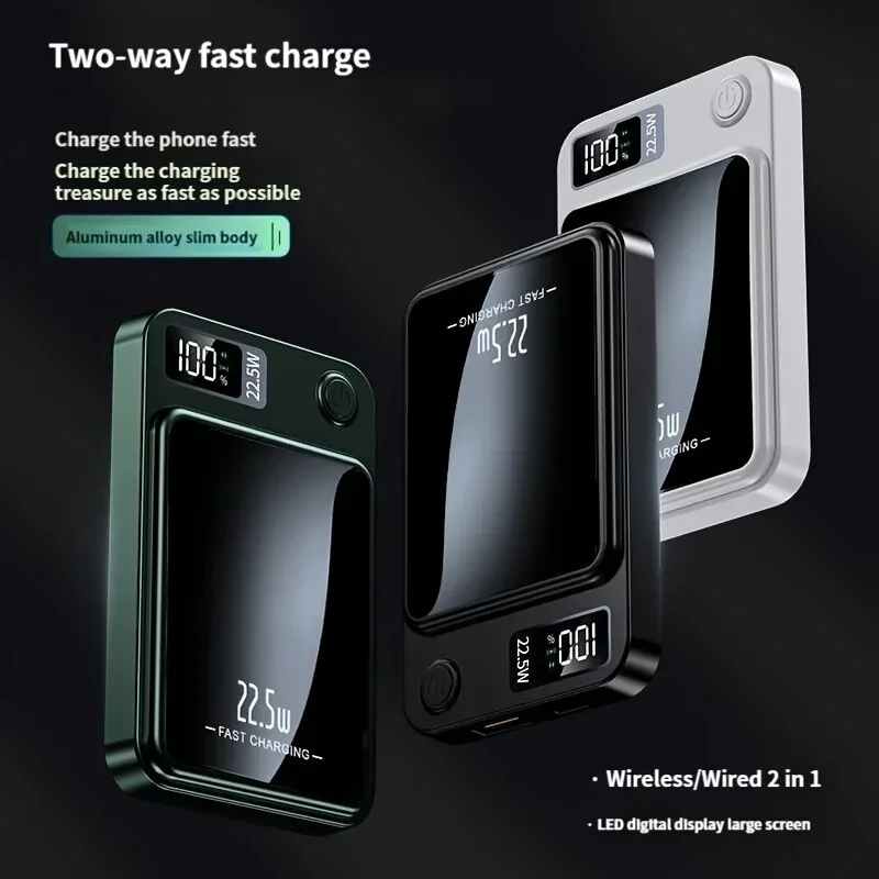 Energi Seluler Nirkabel Magnetik 10000MAh, Pengisian Cepat 22,5 W/pd20 W untuk Ponsel IPhone15Pro Max/14PRO/13/12/Android