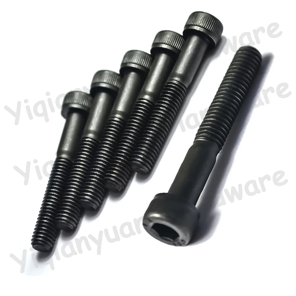 2Pcs-10Pcs UNC 5/16-18 Grade 12.9 Alloy Steel Hexagon Socket Knurled Cap Head Bolts Full Thread and Partial Thread Allen Screws