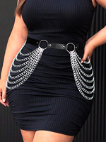 Plus Size Leather Harness Belt Sexy Waist Seal With Chain Body Bondage Fashion Punk Gothic Clothing Suspende Waist Accessories