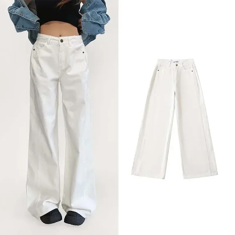 Sivatu Baggy Pants for Women Street Jean High Waisted Pants Women Newjeans Vintage Woman Trousers Ladies Fashion Wide Pants