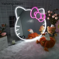 Custom neon sign, mirror LED neon light decoration mirror light design for room bedroom layout, indoor room decoration