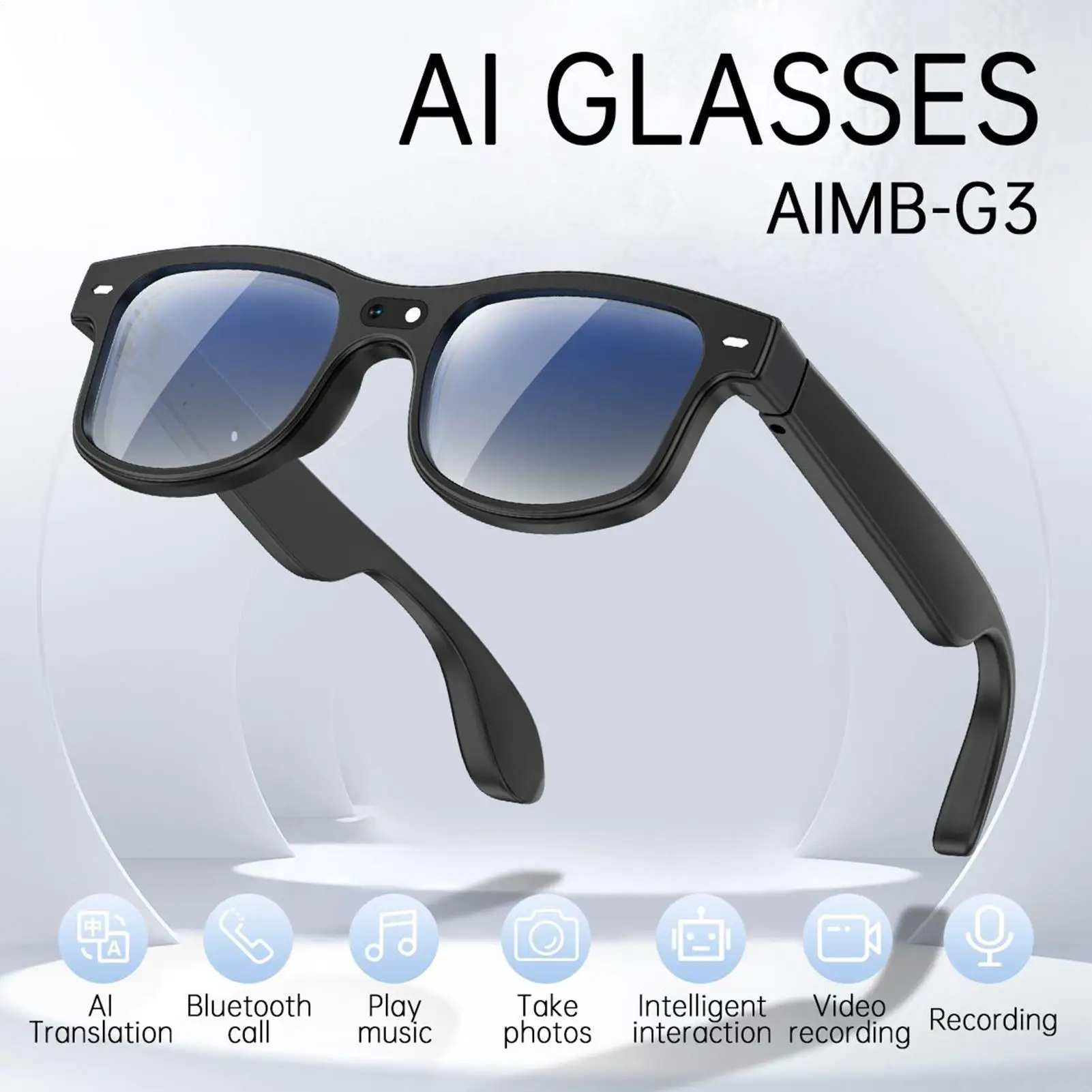 Camera Glasses Voice Control Translation Sunglasses Smart AI Glasses For Family Friend Men Work Home Indoor Outdoor School
