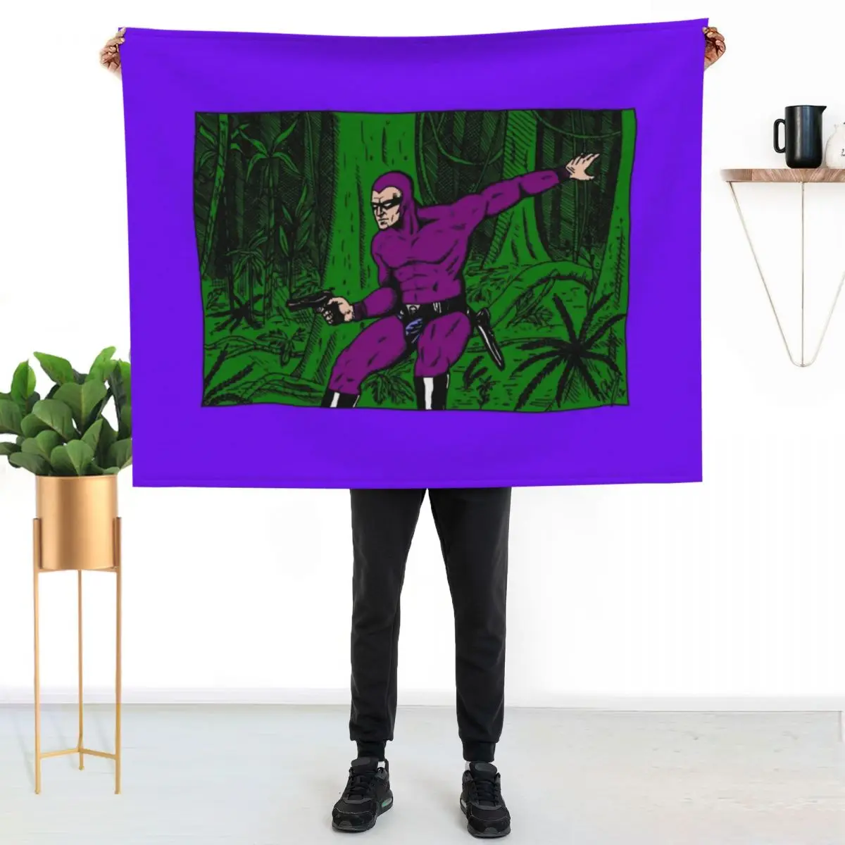 

The Phantom (jungle) Throw Blanket Stain Resistant Cozy Warm Blanket