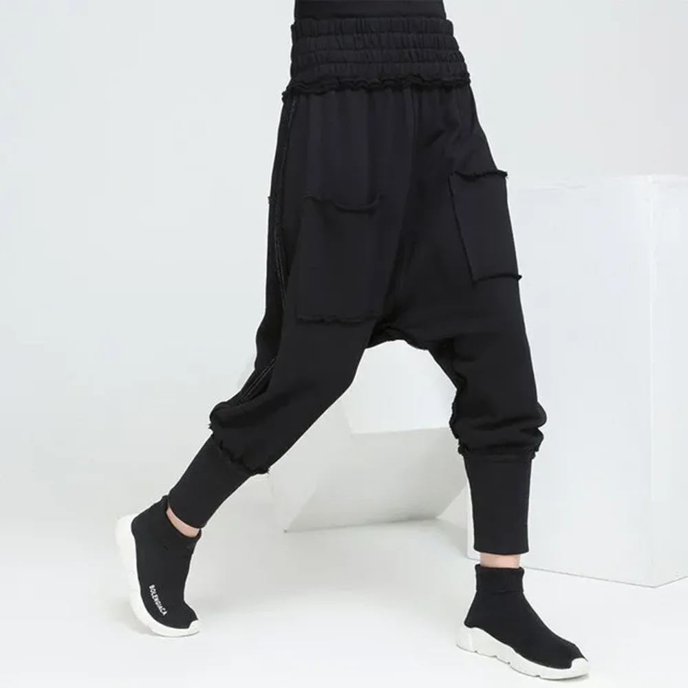 Y2k Rolled Up Casual Tapered Harem Pants Genderless Streetwear Fashion Outdoor Versatile City Boy Soft Couple Pants Unisex 2026
