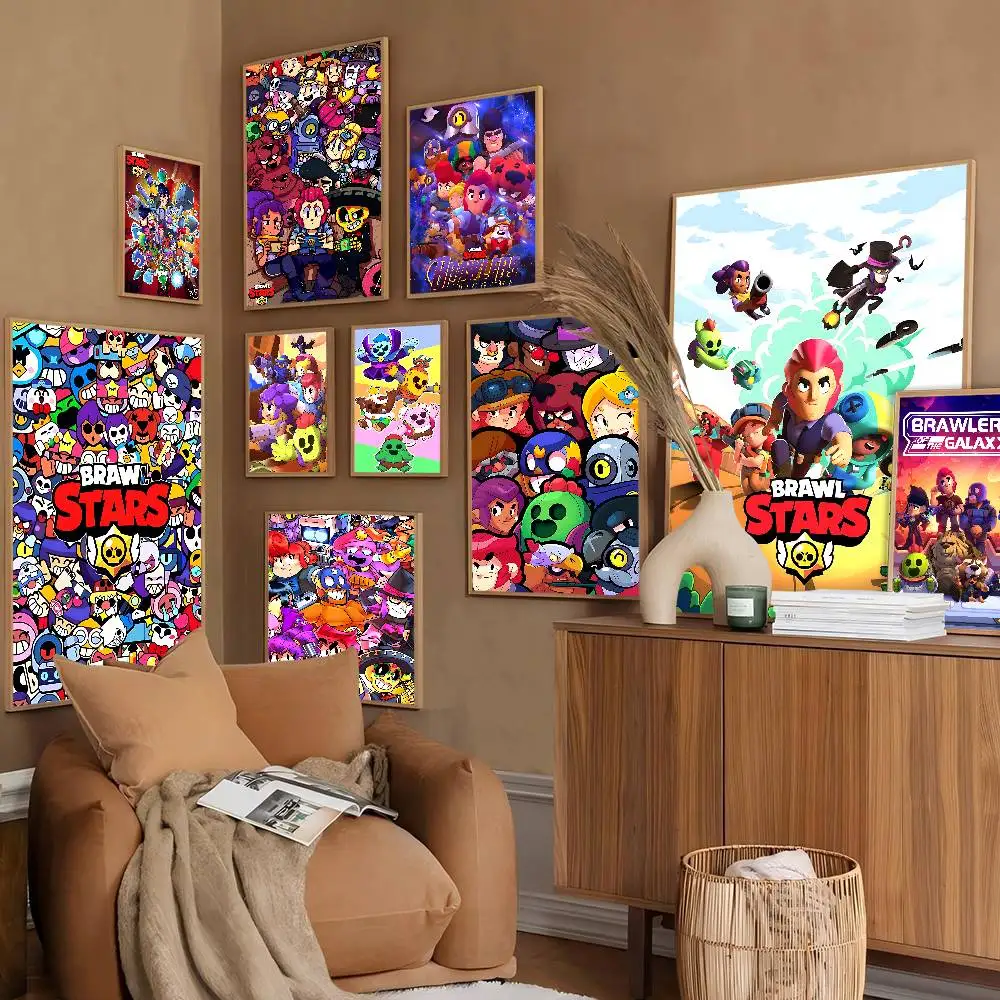 Game B-rawl Game S-Stars DIY Sticky Poster Vintage Room Bar Cafe Decor Home Decor