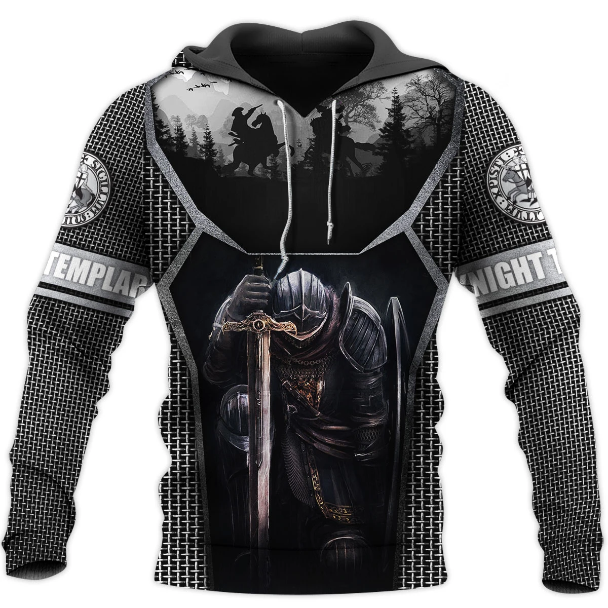 

Fashionable 3D Printed Knight Medieval Armor-themed Hoodies,Knights Templar Harajuku-style Hooded,Casual Jacket Pullovers,Unisex