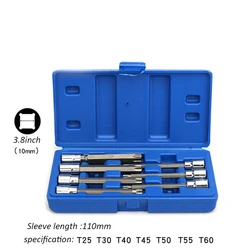 7Pcs/Set 3/8 Inch Socket Tool Set Drive Extra Long Torx Star Bit Sockets Set T25 T30 T40 T45 T50 T55 T60 Hand Tools