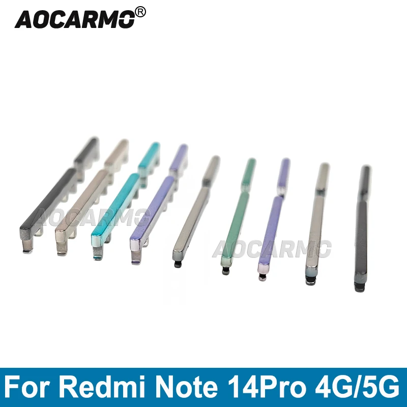 Aocarmo For Redmi Note 14 Pro Plus 5G 14Pro 4G Button Power ON/OFF Volume Up/Down Side Key Replacement Part