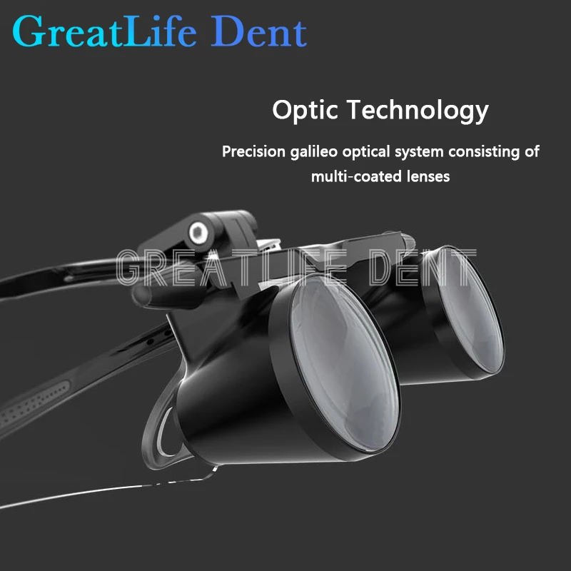 GreatLife Dent 2.5X 3.5X FD-501G KWS Dentisit Surgical Headlight Surgery Medical Frame Dental Magnifier Galileo Binocular Loupes