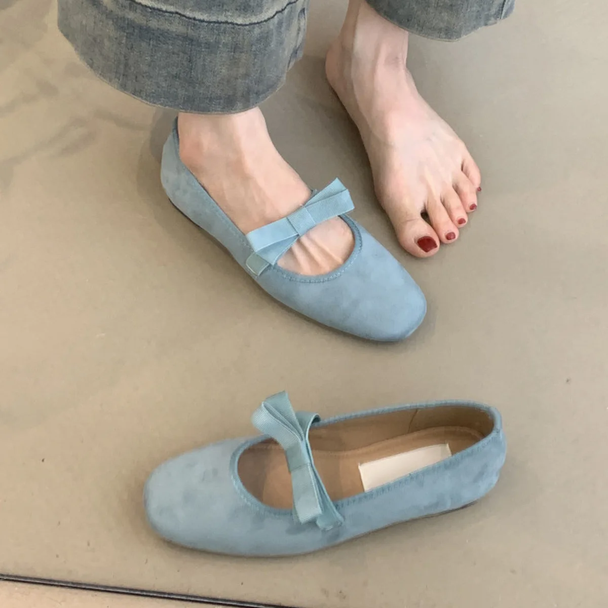 

Новинка 2025, женские балетки Мэри Джейн в французском сказочном стиле с узлом-бабочкой, балетки на плоской подошве, низкие кроссовки без шнуровки