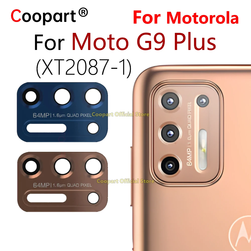 New Coopart Back Rear Camera Lens Glass Cover For Motorola Moto G9 Plus XT2087-1 With Adhesive Sticker Repair Parts