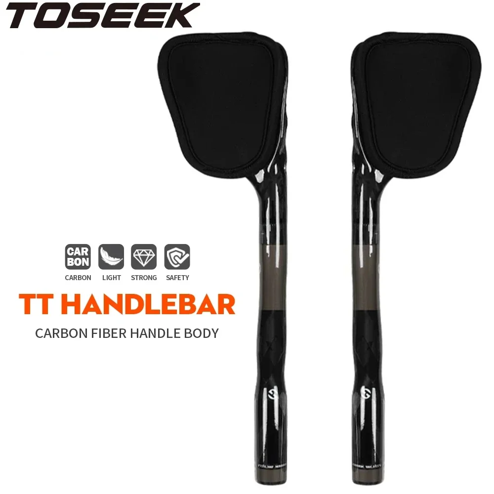 TOSEEK Carbon Fiber Road Bike Handlebar 350mm Bicycle Rest TT Handlebar Extended Cycling Rest Relax Bar Carbon TT Bar