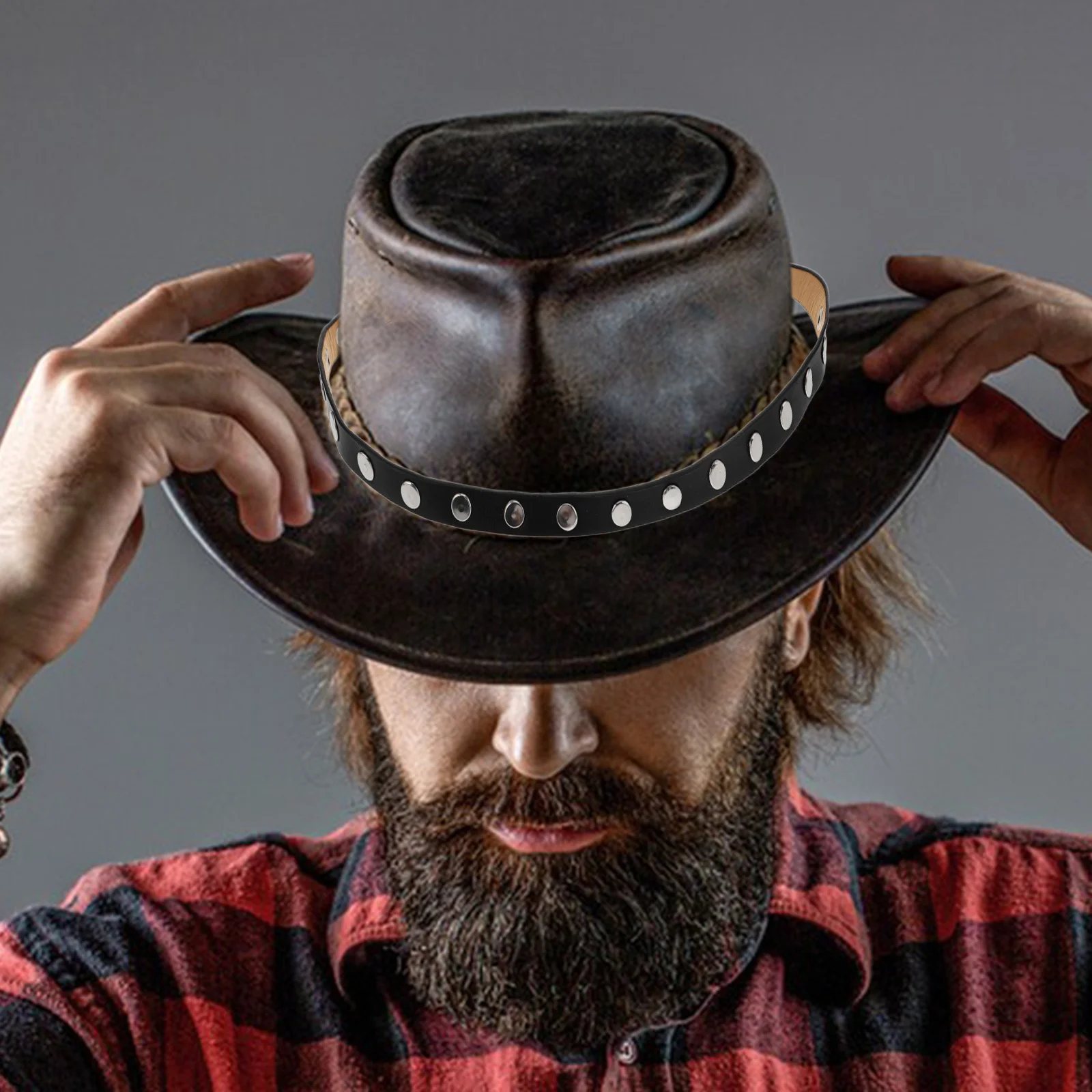 

DIY Hat Band for Men and Women Decorative Cowboy and Bucket Hat Strap Stylish Accessories Metal Buckles Multifunctional Beach