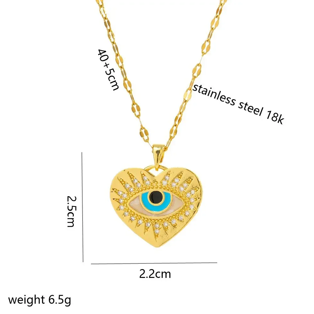 Подвеска «Глаз дьявола», легкая нишевая роскошная цепочка на ключицу, ожерелье из титановой стали, женское турецкое голубое глаз