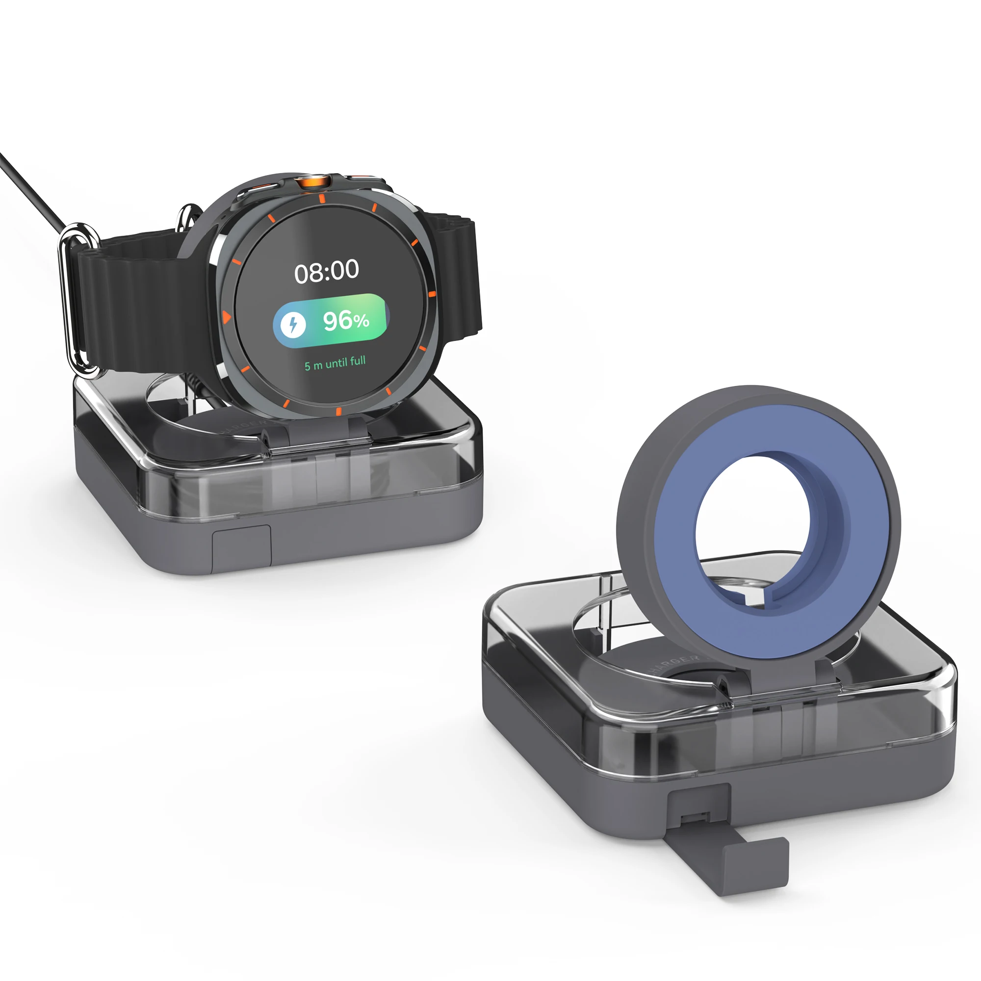 Ladegerät-Hülle für Samsung Galaxy Watch Ultra/9/8/7 Original-Kabel Ladekabel-Organizer Aufbewahrungsbox Telefonhalter Uhrenständer – Detail 12