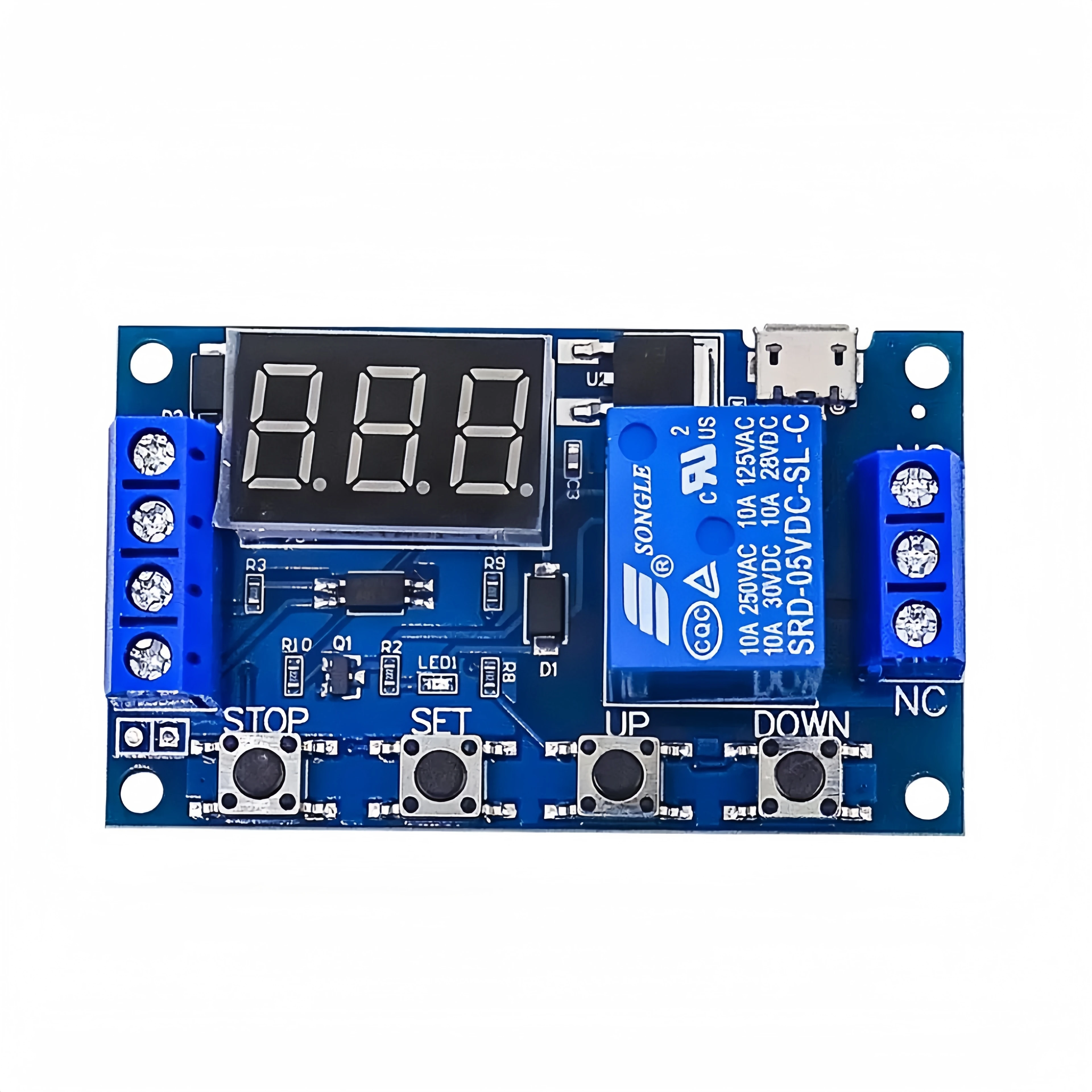 XY-J02 DC 6-30V Relay Module Control Switch Automation Cycle Delay Timer Circuit Timer Support Micro Type-c USB 5V LED Display