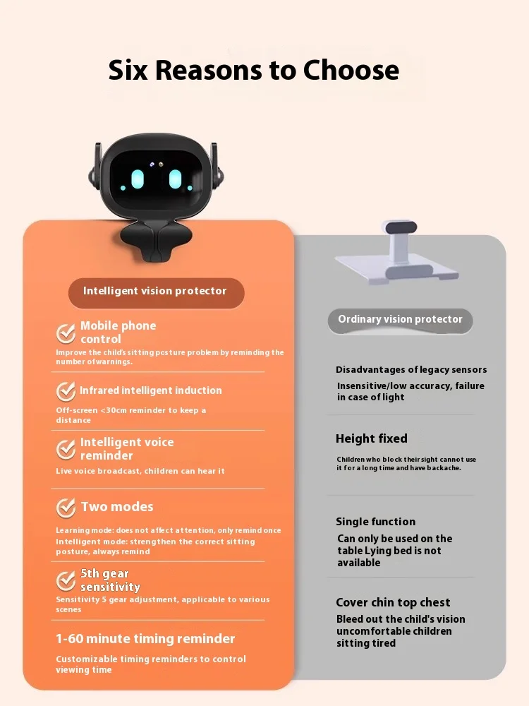 Posture Correction Robot Intelligent Reminder Eye Protection Anti Hunchback Vision Protector Intelligent Sensing Customize Robot