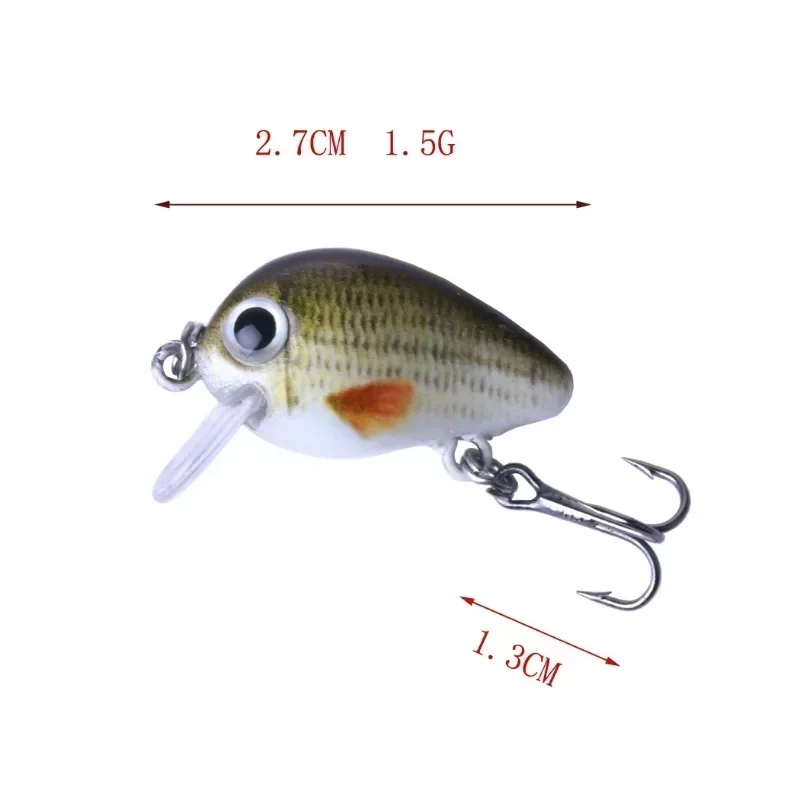 HENGJIA-Kit Isca Dura for Fishing, Wobblers, Artificial Mini Crankbait, Bass Tackle, 1.5G, 3cm, 5Pcs