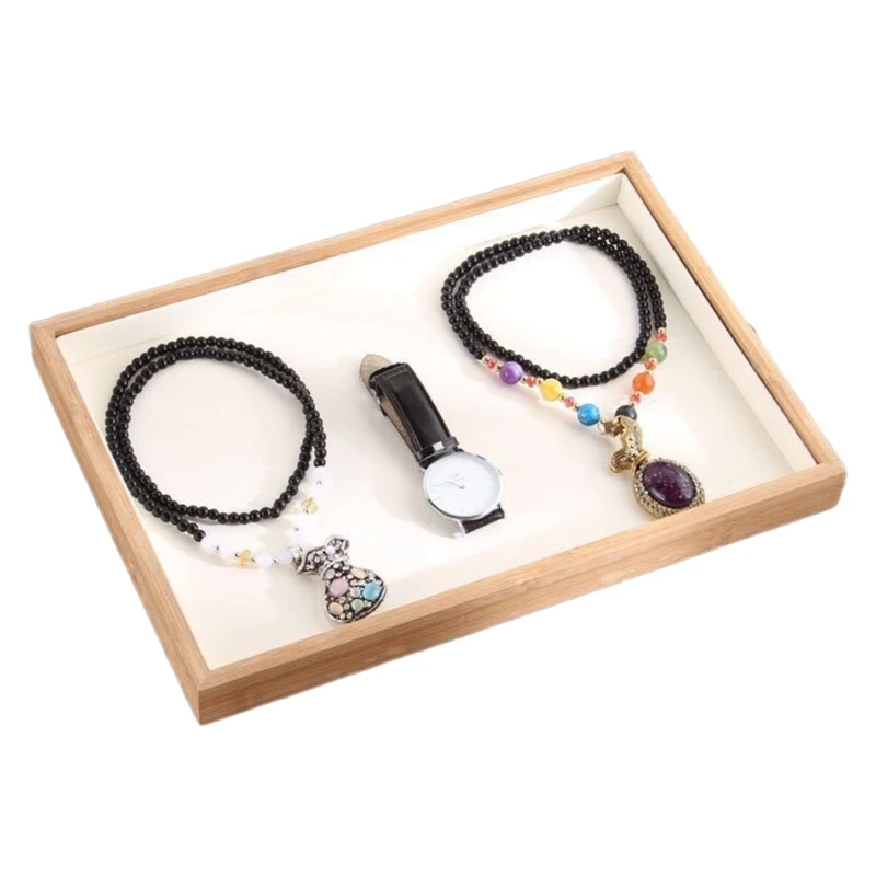 Velvets Jewelry Tray Stackable Showcase Display Necklace Bracelet Rings Watch Display Empty Plate for Women