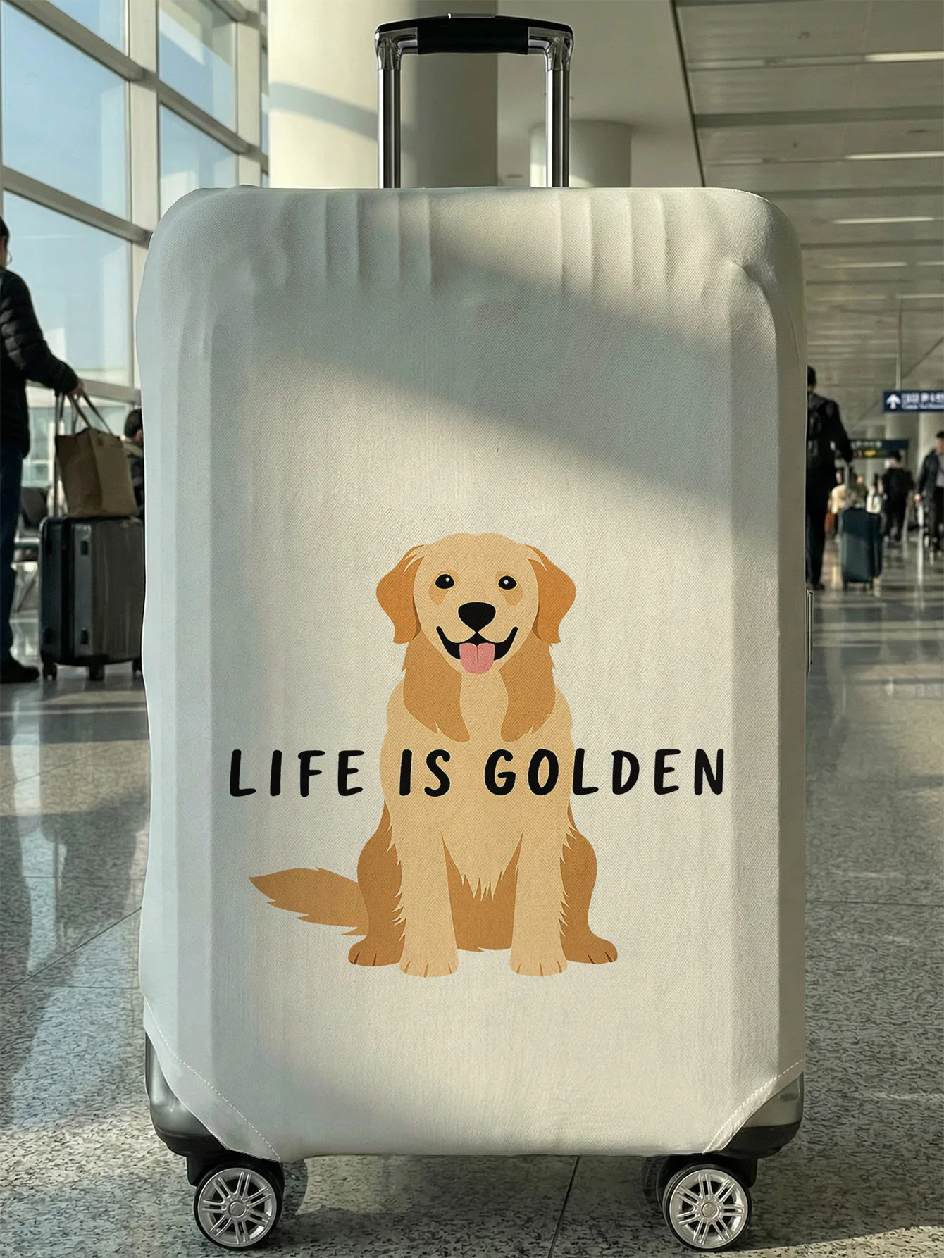 

Чехол для багажа Life is Golden Golden Retriever Healing, подходит для чемоданов 18-32 дюймов, чехол для ручки чемодана, аксессуары для путешествий