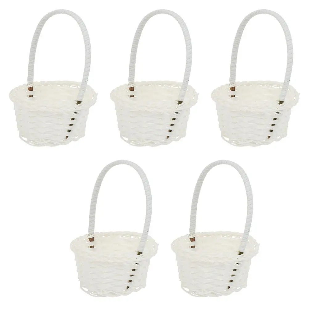 

Small Plastic Baskets 5 Small Plastic Rattan Basket Pcs Woven Vegetable Storage Home Decor Bamboo Handmade Easy Clean